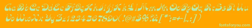 FunkyfaceuprightItalic Font – Green Fonts on Orange Background