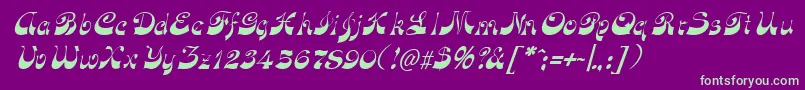 FunkyfaceuprightItalic Font – Green Fonts on Purple Background