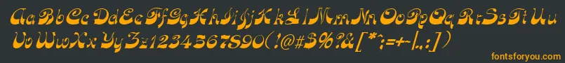 FunkyfaceuprightItalic Font – Orange Fonts on Black Background