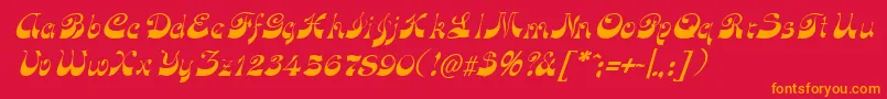 fuente FunkyfaceuprightItalic – Fuentes Naranjas Sobre Fondo Rojo