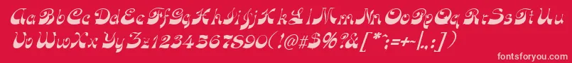 FunkyfaceuprightItalic Font – Pink Fonts on Red Background