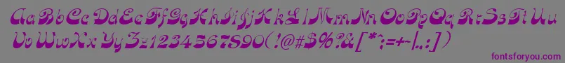 フォントFunkyfaceuprightItalic – 紫色のフォント、灰色の背景