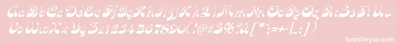 FunkyfaceuprightItalic-Schriftart – Weiße Schriften auf rosa Hintergrund