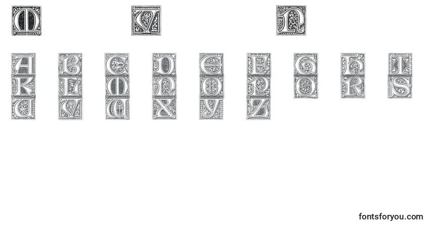 Czcionka MedievalVictorianaNo.1 – alfabet, cyfry, specjalne znaki