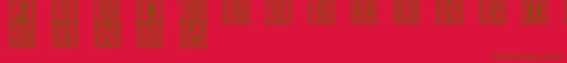 MedievalVictorianaNo.1-Schriftart – Braune Schriften auf rotem Hintergrund
