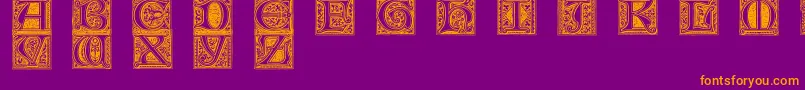 MedievalVictorianaNo.1 Font – Orange Fonts on Purple Background