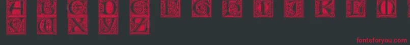 MedievalVictorianaNo.1 Font – Red Fonts on Black Background