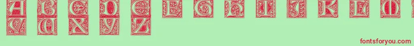 MedievalVictorianaNo.1 Font – Red Fonts on Green Background