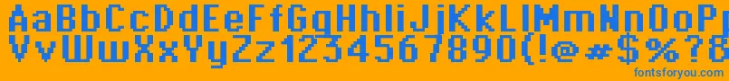 St03b Font – Blue Fonts on Orange Background