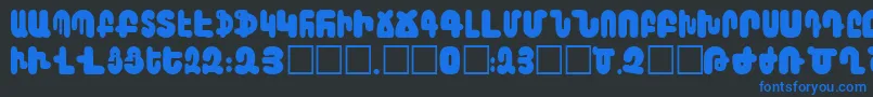 Arax Font – Blue Fonts on Black Background