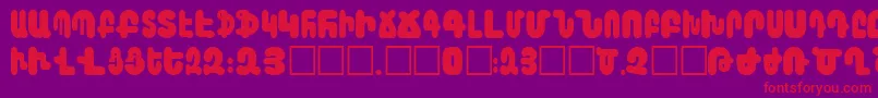 Arax-fontti – punaiset fontit violetilla taustalla