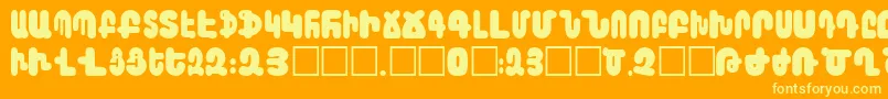 Arax Font – Yellow Fonts on Orange Background
