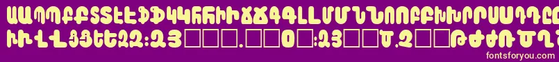 Arax Font – Yellow Fonts on Purple Background
