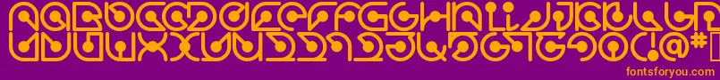 フォントAtomrg – 紫色の背景にオレンジのフォント