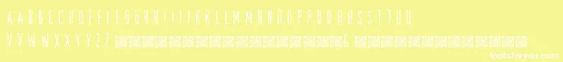 Zombiestory-Schriftart – Weiße Schriften auf gelbem Hintergrund