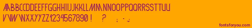 Sf360rt-Schriftart – Violette Schriften auf orangefarbenem Hintergrund