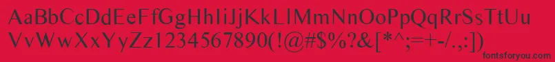 フォントTimess – 赤い背景に黒い文字