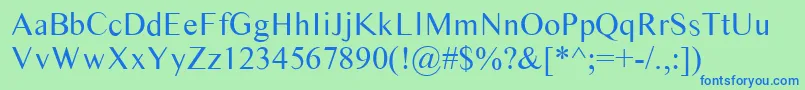 Timess Font – Blue Fonts on Green Background