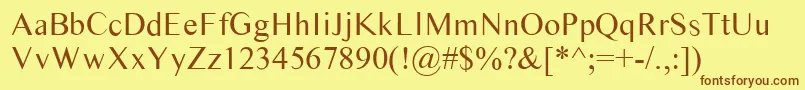 Timess Font – Brown Fonts on Yellow Background