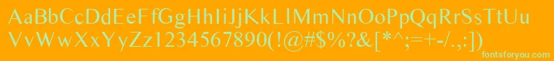 Timess Font – Green Fonts on Orange Background