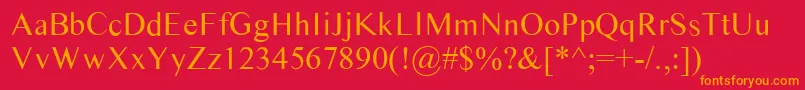 Timess Font – Orange Fonts on Red Background