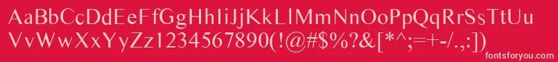 Timess Font – Pink Fonts on Red Background