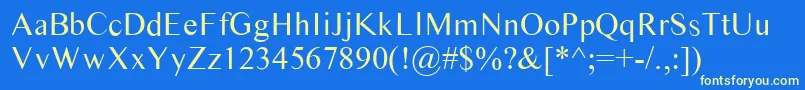 Timess Font – Yellow Fonts on Blue Background