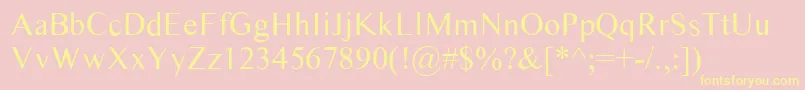 Timess-Schriftart – Gelbe Schriften auf rosa Hintergrund