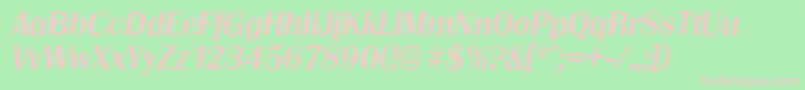 GrenobleserialMediumItalic Font – Pink Fonts on Green Background