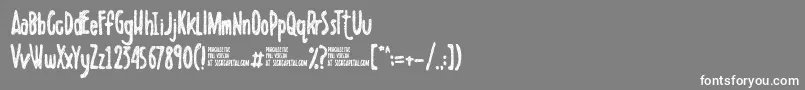 フォントScribbletDemo – 灰色の背景に白い文字