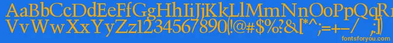 Victima Font – Orange Fonts on Blue Background