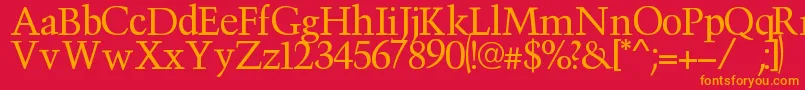 フォントVictima – 赤い背景にオレンジの文字