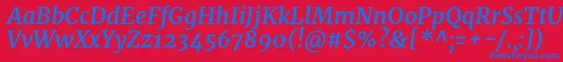 MerriweatherBolditalic Font – Blue Fonts on Red Background