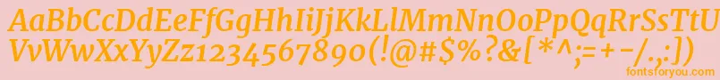 MerriweatherBolditalic Font – Orange Fonts on Pink Background