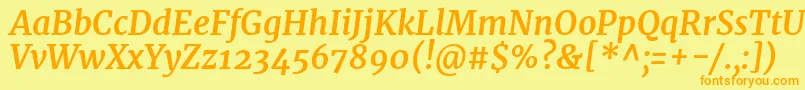 MerriweatherBolditalic Font – Orange Fonts on Yellow Background