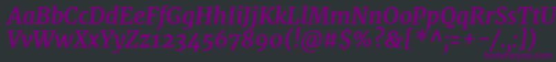 MerriweatherBolditalic Font – Purple Fonts on Black Background