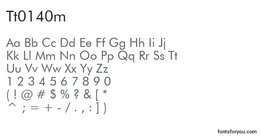 A fonte Tt0140m – alfabeto, números, caracteres especiais