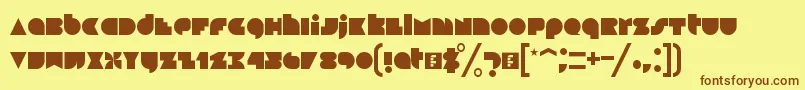 Blackfoot-Schriftart – Braune Schriften auf gelbem Hintergrund
