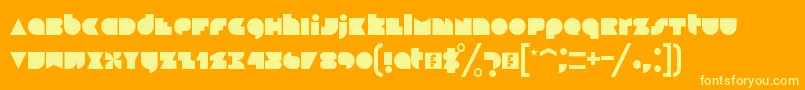 Blackfoot-Schriftart – Gelbe Schriften auf orangefarbenem Hintergrund