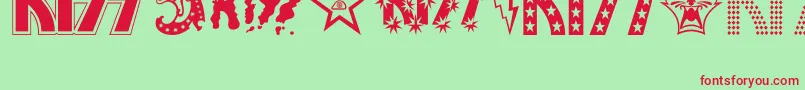 Theki Font – Red Fonts on Green Background