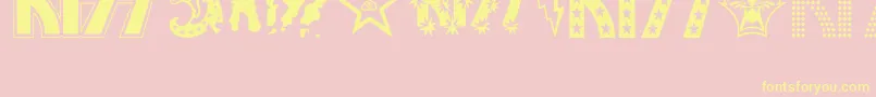 Theki Font – Yellow Fonts on Pink Background