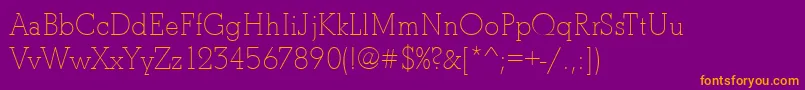 BostonLightRegular Font – Orange Fonts on Purple Background