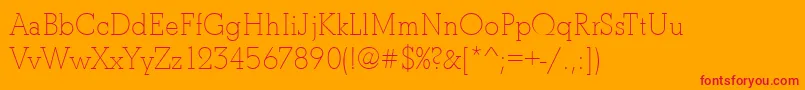 BostonLightRegular Font – Red Fonts on Orange Background