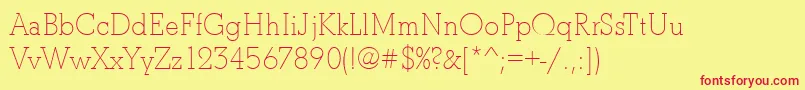 BostonLightRegular Font – Red Fonts on Yellow Background