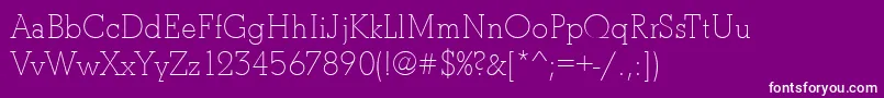 BostonLightRegular Font – White Fonts on Purple Background