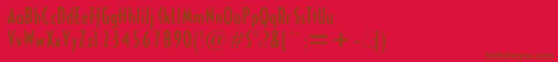 Halseycondssk-Schriftart – Braune Schriften auf rotem Hintergrund