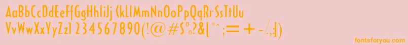 Fonte Halseycondssk – fontes laranjas em um fundo rosa