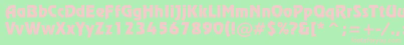 フォントStOnstage – 緑の背景にピンクのフォント