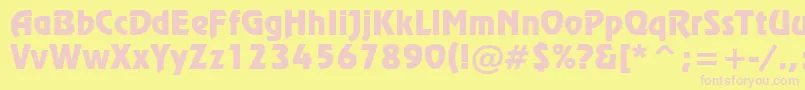 StOnstage-fontti – vaaleanpunaiset fontit keltaisella taustalla