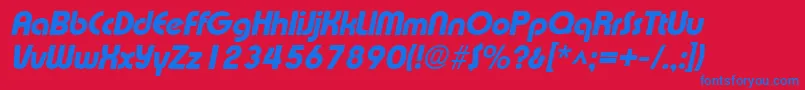 ExpressaBoldItalic Font – Blue Fonts on Red Background